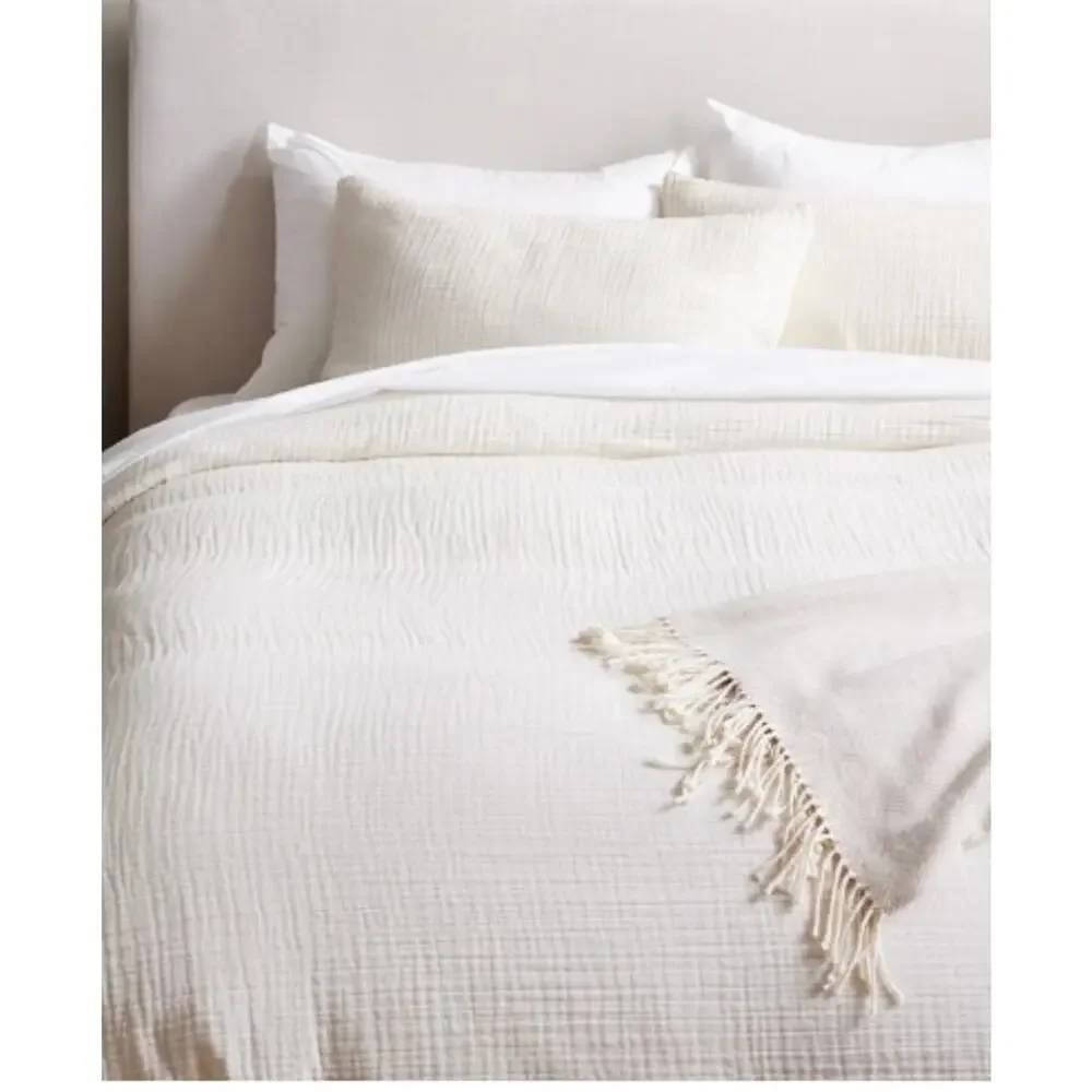 NEW QUINCE Organic Airy Gauze Duvet Cover ONLY  Undyed  KING NO SHAMS